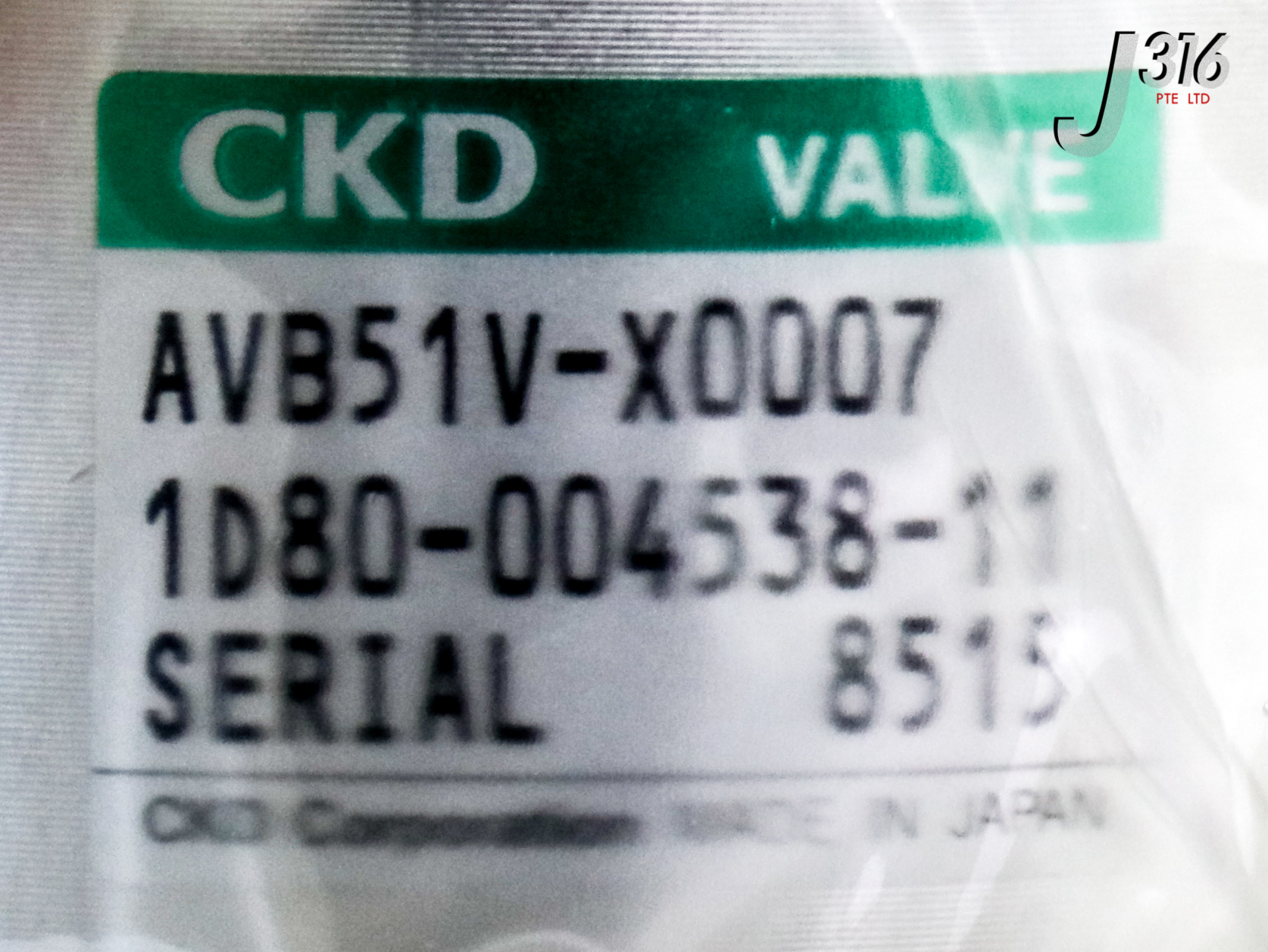 ③ 23915 TEL CKD PNEU VLV, AVB51V-X0007, 1D80-004538-11 (NEW) ES1D80